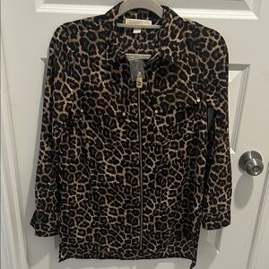 Michael Kors Women’s leopard Print Zip-Up tunic